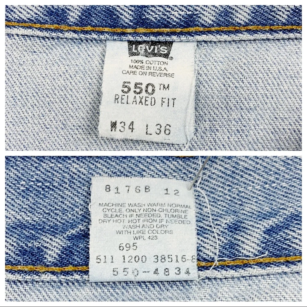 Vintage Levi’s 550 Made in the USA Relaxed Fit Light Wash W33 L35.5